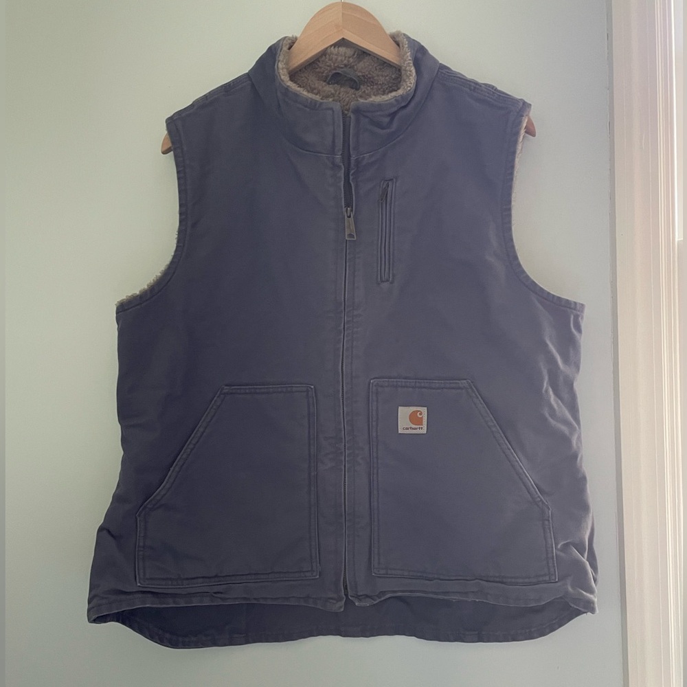 Bluish gray Carhartt fur lined vest